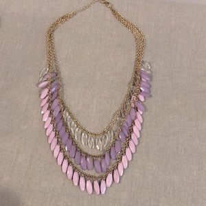 Shades of purple + gold long(er) bubble necklace